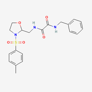 molecular formula C20H23N3O5S B2638626 N1-benzyl-N2-((3-tosyloxazolidin-2-yl)methyl)oxalamide CAS No. 874805-84-2
