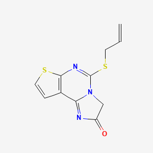 molecular formula C11H9N3OS2 B2638635 5-(allylsulfanyl)imidazo[1,2-c]thieno[3,2-e]pyrimidin-2(3H)-one CAS No. 478034-03-6