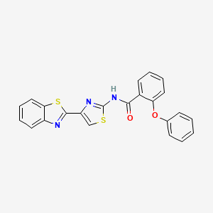 molecular formula C23H15N3O2S2 B2638643 N-(4-(benzo[d]thiazol-2-yl)thiazol-2-yl)-2-phenoxybenzamide CAS No. 361172-91-0