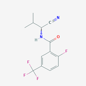 molecular formula C13H12F4N2O B2638660 N-[(1R)-1-cyano-2-methylpropyl]-2-fluoro-5-(trifluoromethyl)benzamide CAS No. 2094027-02-6