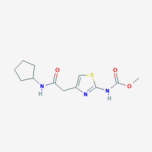 molecular formula C12H17N3O3S B2638664 Methyl (4-(2-(cyclopentylamino)-2-oxoethyl)thiazol-2-yl)carbamate CAS No. 946283-72-3