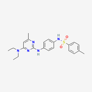 molecular formula C22H27N5O2S B2638665 N-(4-{[4-(diethylamino)-6-methylpyrimidin-2-yl]amino}phenyl)-4-methylbenzene-1-sulfonamide CAS No. 923215-89-8