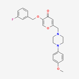 5-[(3-Fluorophenyl)methoxy]-2-[[4-(4-methoxyphenyl)piperazin-1-yl]methyl]pyran-4-one