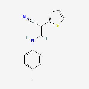 molecular formula C14H12N2S B2638670 2-(2-Thienyl)-3-(4-toluidino)acrylonitrile CAS No. 303995-13-3