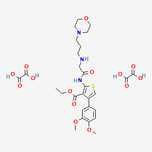 Ethyl 4-(3,4-dimethoxyphenyl)-2-(2-((3-morpholinopropyl)amino)acetamido)thiophene-3-carboxylate dioxalate