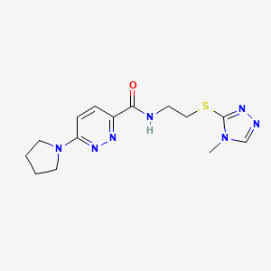 N-(2-((4-methyl-4H-1,2,4-triazol-3-yl)thio)ethyl)-6-(pyrrolidin-1-yl)pyridazine-3-carboxamide