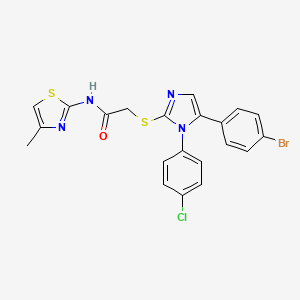 2-((5-(4-bromophenyl)-1-(4-chlorophenyl)-1H-imidazol-2-yl)thio)-N-(4-methylthiazol-2-yl)acetamide
