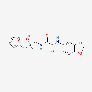molecular formula C17H18N2O6 B2638731 N-(2H-1,3-benzodioxol-5-yl)-N'-[3-(furan-2-yl)-2-hydroxy-2-methylpropyl]ethanediamide CAS No. 1788666-84-1