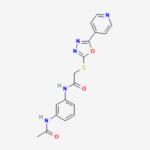 molecular formula C17H15N5O3S B2638743 N-(3-acetamidophenyl)-2-((5-(pyridin-4-yl)-1,3,4-oxadiazol-2-yl)thio)acetamide CAS No. 899988-90-0