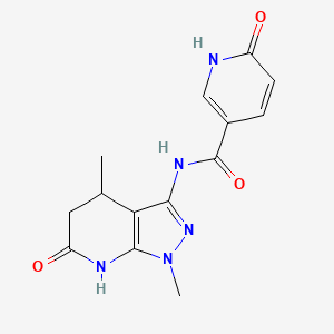 molecular formula C14H15N5O3 B2638751 N-(1,4-dimethyl-6-oxo-4,5,6,7-tetrahydro-1H-pyrazolo[3,4-b]pyridin-3-yl)-6-oxo-1,6-dihydropyridine-3-carboxamide CAS No. 1219913-94-6