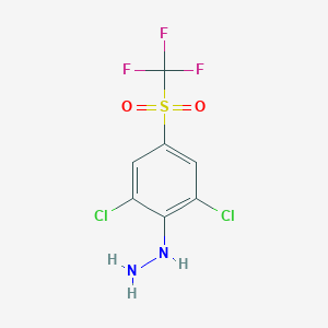 molecular formula C7H5Cl2F3N2O2S B026388 2,6-二氯-4-(三氟甲磺酰基)苯肼 CAS No. 104614-74-6