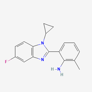 6-(1-cyclopropyl-5-fluoro-2,3-dihydro-1H-1,3-benzodiazol-2-ylidene)-2-methylcyclohexa-2,4-dien-1-imine