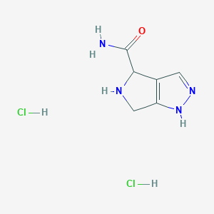 molecular formula C6H10Cl2N4O B2638814 2H,4H,5H,6H-pyrrolo[3,4-c]pyrazole-4-carboxamide dihydrochloride CAS No. 2225142-27-6