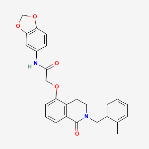 N-(benzo[d][1,3]dioxol-5-yl)-2-((2-(2-methylbenzyl)-1-oxo-1,2,3,4-tetrahydroisoquinolin-5-yl)oxy)acetamide