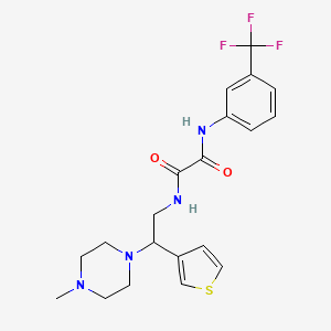 molecular formula C20H23F3N4O2S B2638821 N-[2-(4-methylpiperazin-1-yl)-2-(thiophen-3-yl)ethyl]-N'-[3-(trifluoromethyl)phenyl]ethanediamide CAS No. 946303-00-0