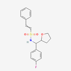 molecular formula C19H20FNO3S B2638822 N-[(4-fluorophenyl)(oxolan-2-yl)methyl]-2-phenylethene-1-sulfonamide CAS No. 1375274-44-4