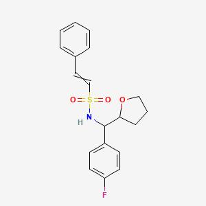 N-[(4-fluorophenyl)(oxolan-2-yl)methyl]-2-phenylethene-1-sulfonamide