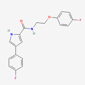molecular formula C19H16F2N2O2 B2638826 N-[2-(4-fluorophenoxy)ethyl]-4-(4-fluorophenyl)-1H-pyrrole-2-carboxamide CAS No. 1219911-49-5