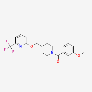 (3-Methoxyphenyl)-[4-[[6-(trifluoromethyl)pyridin-2-yl]oxymethyl]piperidin-1-yl]methanone