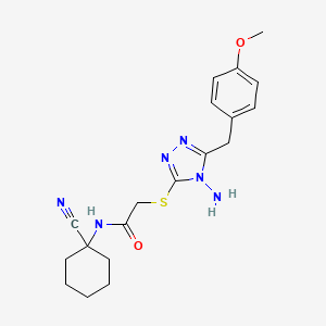 2-[[4-amino-5-[(4-methoxyphenyl)methyl]-1,2,4-triazol-3-yl]sulfanyl]-N-(1-cyanocyclohexyl)acetamide