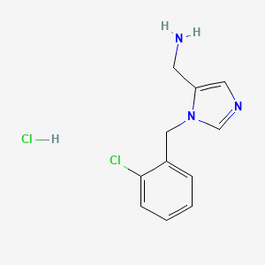 molecular formula C11H13Cl2N3 B2638836 [1-(2-Chlorobenzyl)-1H-imidazol-5-yl]methanamine hydrochloride CAS No. 1774897-20-9