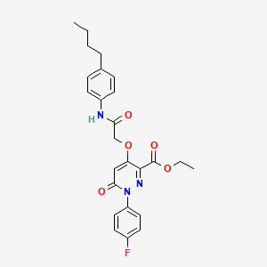 molecular formula C25H26FN3O5 B2638837 Ethyl 4-(2-((4-butylphenyl)amino)-2-oxoethoxy)-1-(4-fluorophenyl)-6-oxo-1,6-dihydropyridazine-3-carboxylate CAS No. 899975-27-0