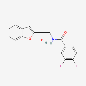 molecular formula C18H15F2NO3 B2638869 N-[2-(1-benzofuran-2-yl)-2-hydroxypropyl]-3,4-difluorobenzamide CAS No. 2034492-89-0