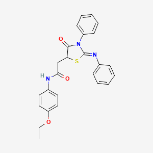 molecular formula C25H23N3O3S B2638871 N-(4-ethoxyphenyl)-2-[(2Z)-4-oxo-3-phenyl-2-(phenylimino)-1,3-thiazolidin-5-yl]acetamide CAS No. 301683-33-0