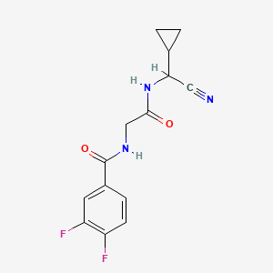 molecular formula C14H13F2N3O2 B2638887 N-[2-[[Cyano(cyclopropyl)methyl]amino]-2-oxoethyl]-3,4-difluorobenzamide CAS No. 1645499-95-1