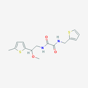 molecular formula C15H18N2O3S2 B2638904 N-[2-methoxy-2-(5-methylthiophen-2-yl)ethyl]-N'-[(thiophen-2-yl)methyl]ethanediamide CAS No. 1797876-26-6