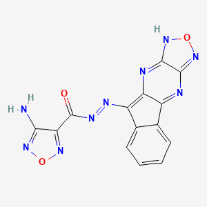 molecular formula C14H7N9O3 B2638923 LQZ-7F CAS No. 354543-09-2