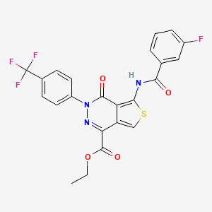 molecular formula C23H15F4N3O4S B2638937 ethyl 5-(3-fluorobenzamido)-4-oxo-3-[4-(trifluoromethyl)phenyl]-3H,4H-thieno[3,4-d]pyridazine-1-carboxylate CAS No. 851951-25-2