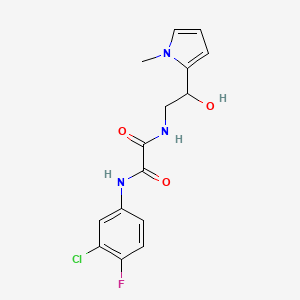 molecular formula C15H15ClFN3O3 B2638941 N'-(3-chloro-4-fluorophenyl)-N-[2-hydroxy-2-(1-methyl-1H-pyrrol-2-yl)ethyl]ethanediamide CAS No. 1396674-37-5