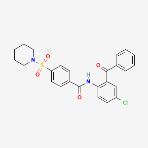 molecular formula C25H23ClN2O4S B2638963 N-(2-BENZOYL-4-CHLOROPHENYL)-4-(PIPERIDINE-1-SULFONYL)BENZAMIDE CAS No. 423744-74-5