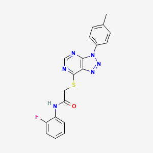 molecular formula C19H15FN6OS B2639046 N-(2-fluorophenyl)-2-{[3-(4-methylphenyl)-3H-[1,2,3]triazolo[4,5-d]pyrimidin-7-yl]sulfanyl}acetamide CAS No. 863459-28-3