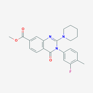 molecular formula C22H22FN3O3 B2639048 Methyl 3-(3-fluoro-4-methylphenyl)-4-oxo-2-(piperidin-1-yl)-3,4-dihydroquinazoline-7-carboxylate CAS No. 1251549-14-0