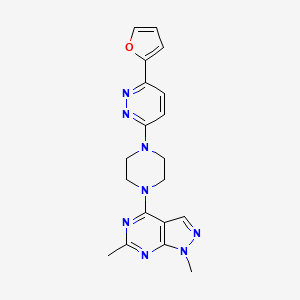molecular formula C19H20N8O B2639053 3-(4-{1,6-dimethyl-1H-pyrazolo[3,4-d]pyrimidin-4-yl}piperazin-1-yl)-6-(furan-2-yl)pyridazine CAS No. 2380184-94-9