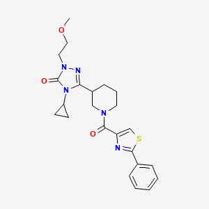 4-cyclopropyl-1-(2-methoxyethyl)-3-(1-(2-phenylthiazole-4-carbonyl)piperidin-3-yl)-1H-1,2,4-triazol-5(4H)-one