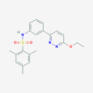 molecular formula C21H23N3O3S B2639111 N-[3-(6-ethoxypyridazin-3-yl)phenyl]-2,4,6-trimethylbenzene-1-sulfonamide CAS No. 933003-94-2