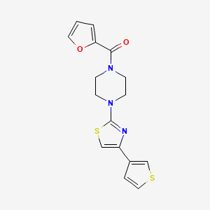 molecular formula C16H15N3O2S2 B2639122 Furan-2-yl(4-(4-(thiophen-3-yl)thiazol-2-yl)piperazin-1-yl)methanone CAS No. 1448137-76-5