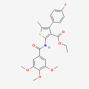 molecular formula C24H24FNO6S B2639135 Ethyl 4-(4-fluorophenyl)-5-methyl-2-(3,4,5-trimethoxybenzamido)thiophene-3-carboxylate CAS No. 503432-05-1