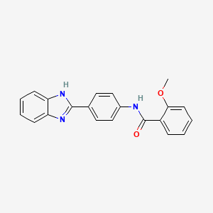 molecular formula C21H17N3O2 B2639165 N-[4-(1H-benzimidazol-2-yl)phenyl]-2-methoxybenzamide CAS No. 476633-97-3