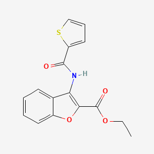 molecular formula C16H13NO4S B2639180 ethyl 3-(thiophene-2-amido)-1-benzofuran-2-carboxylate CAS No. 477499-87-9