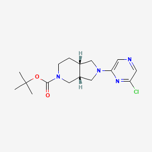 molecular formula C16H23ClN4O2 B2639200 Tert-butyl (3aR,7aS)-2-(6-chloropyrazin-2-yl)-3,3a,4,6,7,7a-hexahydro-1H-pyrrolo[3,4-c]pyridine-5-carboxylate CAS No. 2377004-65-2