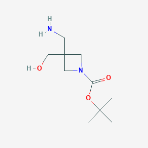 molecular formula C10H20N2O3 B2639211 Tert-butyl 3-(aminomethyl)-3-(hydroxymethyl)azetidine-1-carboxylate CAS No. 1784212-82-3