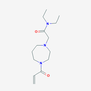 molecular formula C14H25N3O2 B2639219 N,N-Diethyl-2-(4-prop-2-enoyl-1,4-diazepan-1-yl)acetamide CAS No. 2248902-12-5