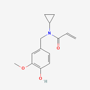 molecular formula C14H17NO3 B2639222 N-Cyclopropyl-N-[(4-hydroxy-3-methoxyphenyl)methyl]prop-2-enamide CAS No. 2411283-19-5