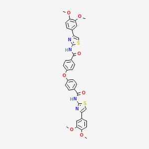 molecular formula C36H30N4O7S2 B2639223 N-[4-(3,4-dimethoxyphenyl)-1,3-thiazol-2-yl]-4-(4-{[4-(3,4-dimethoxyphenyl)-1,3-thiazol-2-yl]carbamoyl}phenoxy)benzamide CAS No. 392251-64-8