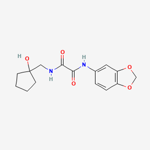 molecular formula C15H18N2O5 B2639226 N-(2H-1,3-benzodioxol-5-yl)-N'-[(1-hydroxycyclopentyl)methyl]ethanediamide CAS No. 1219901-63-9