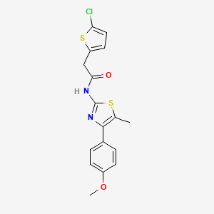 molecular formula C17H15ClN2O2S2 B2639233 2-(5-chlorothiophen-2-yl)-N-[4-(4-methoxyphenyl)-5-methyl-1,3-thiazol-2-yl]acetamide CAS No. 921797-65-1